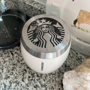 Starbucks white coffee jar